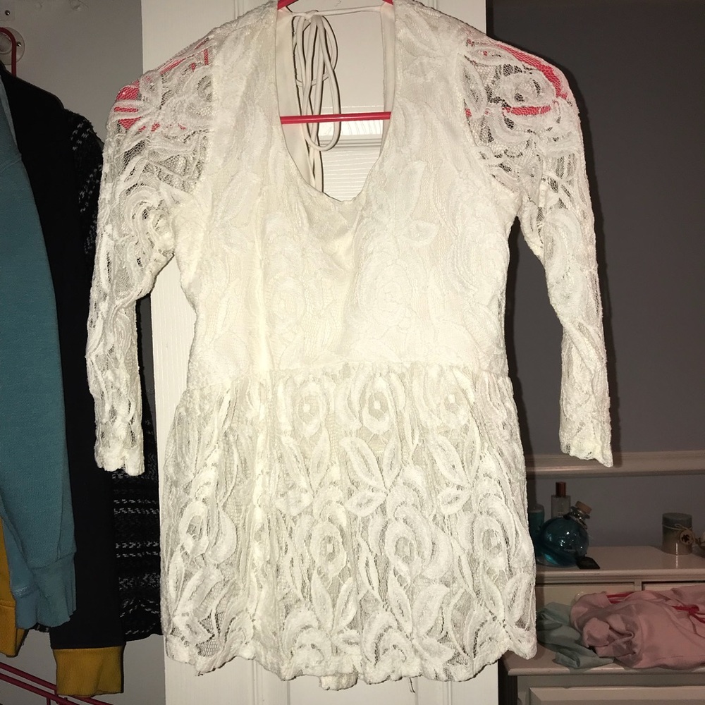 Lace peplum top